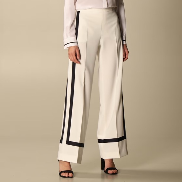 MAX MARA - CADY TROUSERS - WHITE SILK size 4 like new condition - Picture 1 of 10